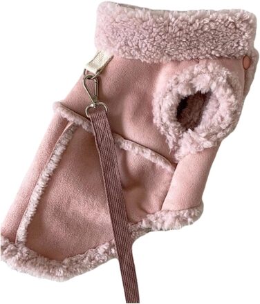 Тепла флісова куртка для собак - фліс, бавовна, захист від вітру, коричнева (A, S)