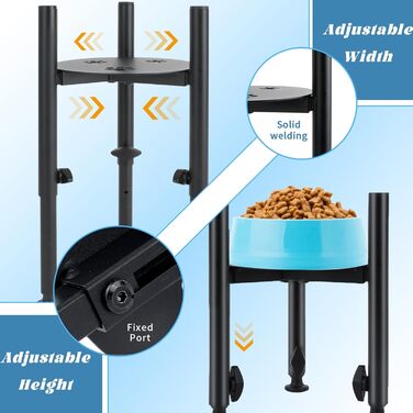 Підвищена годівниця для собак з платформою, регульована висота 6-10 дюймів, з наклейкою для імені, для домашніх тварин