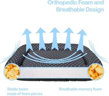 Водонепроникне лежанка для собак - лежанка-матрац з Codura | Для маленьких собак | Сірий колір, розмір XL (105 x 85 см), з принтом лапок