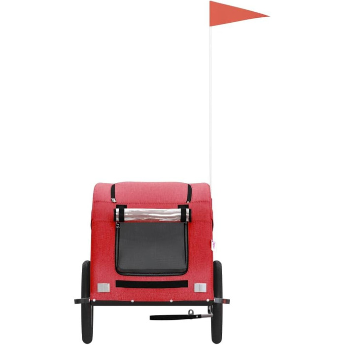 Причіп для собак Fasba: велосипедний причіп для тварин з відбивачами та прапорцем, для котів та собак, червоний, Oxford-тканина та метал