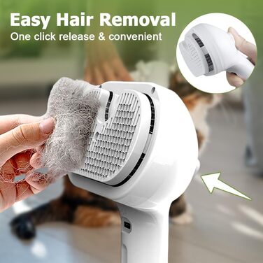 3-в-1 Щітка для котів та собак з парою, антистатична щітка з розпилювачем, самоочисна, для короткої та довгої шерсті, рожева