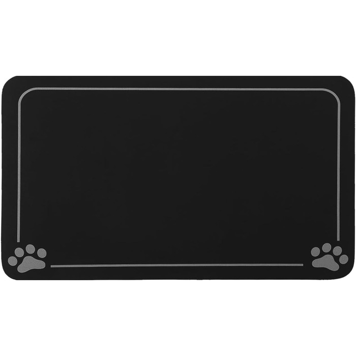 Німецька килимок під миску для собак та котів, чорний, 40x60 см, неслизький, швидковисихаючий, легко миється