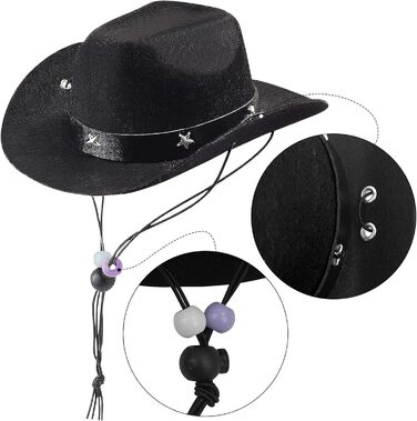 Ковбойський костюм для тварин: капелюх та бандана. Вечірковий аксесуар для собак та котів. Чорний комплект для святкування дня народження в мексиканському стилі.