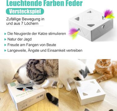 Інтерактивна іграшка для котів MigiBox: електрична мишка з 7 отворами, 4 шт. аксесуарів, для розваги, з підзарядкою, паперова