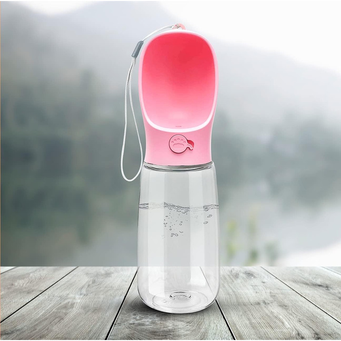 Портативна пляшка для води для собак M&JOutdoors, 540 мл, рожева