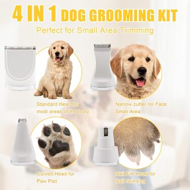 Набір для догляду за тваринами 4-в-1: машинка для стрижки собак та котів, триммер для лап, точилка для кігтів, машинка для стрижки шерсті | USB-C | для тіла, лап, очей, вух
