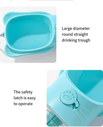 Водяна пляшка для собак з контейнером для корму, портативна, для котів, собак та інших тварин, для прогулянок, походів та подорожей