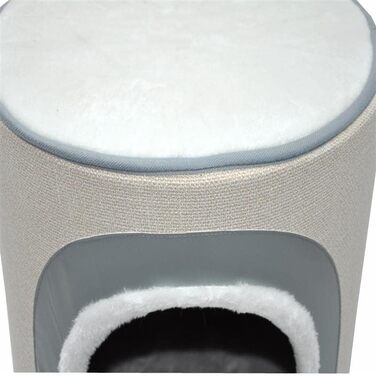 Котячий будиночок-крізьтонна Nanook Nala: стійкий крізьточний комплекс з печерами, 71 см, сизаль, штучна шкіра, бежевий, сірий