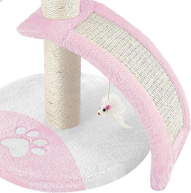 Дерев'яний кігтечка для котів Beltom® Kratzbaum 54 см, рожево-білий