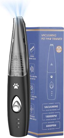 Триммер для собак та котів Ankilo 2-в-1 з пилососом, 6000 об/хв, USB, для догляду за лапами та очима