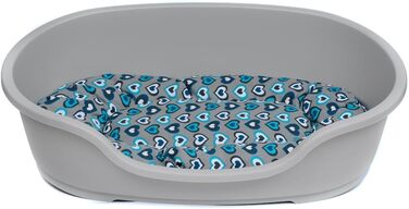 Корзина для собак Adena 92 x 61 см, антрацитова + подушка з принтами зелена (71 x 48 x 22 см, дизайн 28)