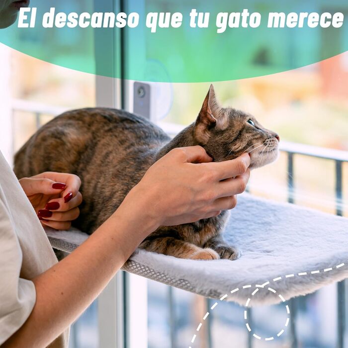 Гамак для кота на вікно, сірий, ліжко + ковдра (30 x 45 см), сірий колір