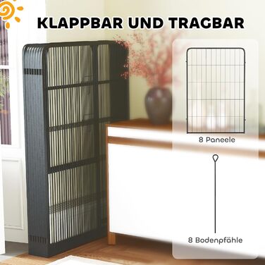 Вольєр для цуценят PawHut: захисний вольєр для собак та котів з 8 секцій, 68x100 см, для дому та вулиці