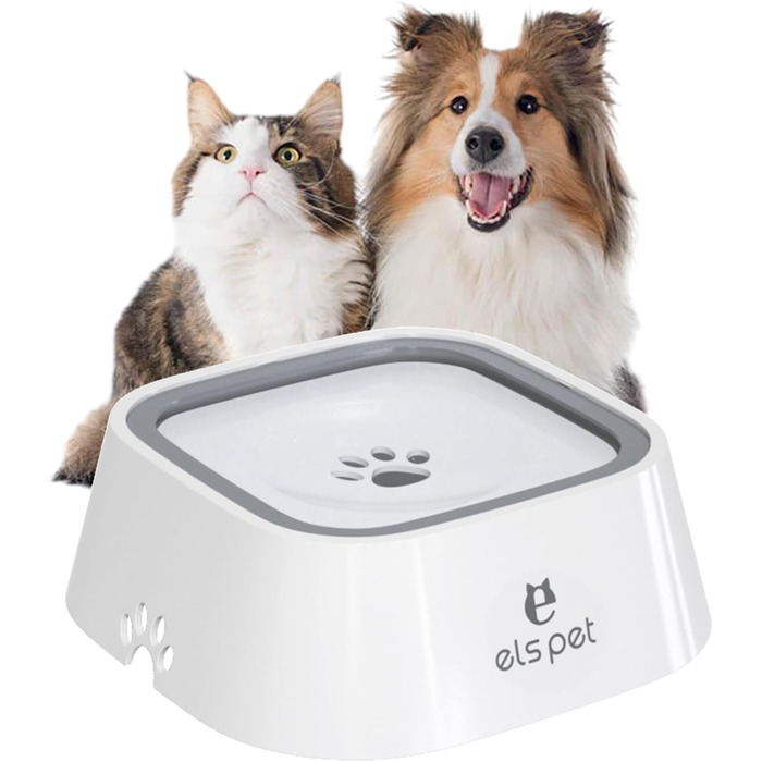 Миска для собак з нержавіючої сталі, 1л, з плаваючою платформою, для подорожей, внутрішнє та зовнішнє використання, сіра