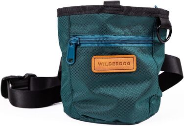 Сумка для тренування собак Wilderdog з магнітною застібкою, блискавкою та карабіном, регульований поясний ремінь, зелена