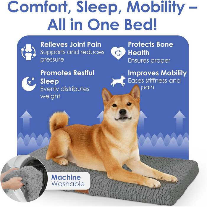 Ортопедичний килимок для собак American Kennel Club з Memory Foam, 91.4 x 58.4 см (Сірий)