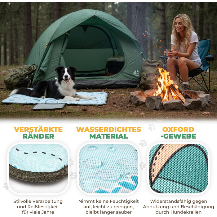 Водонепроникний килимок для собак | Зручний у подорожах, ізольований, з неслизькою поверхнею | Підходить для кемпінгу та відпочинку | Легкий, миючий, для собак