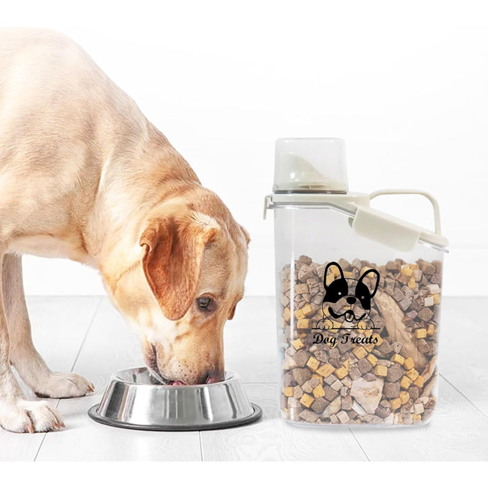 Контейнер для корму для собак 2.8L, герметичний, з BPA-вільного пластику, прозорий, зелений (1391-Dog)