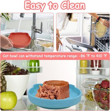 Набір мисок для котячого корму Apatal з присосками, 17,8 см, плоскі, Kitty Plate, комплект з 3 антиковзних мисок для тварин, зменшує подразнення вусів, втома, миска для цуценят для сухого та вологого корму