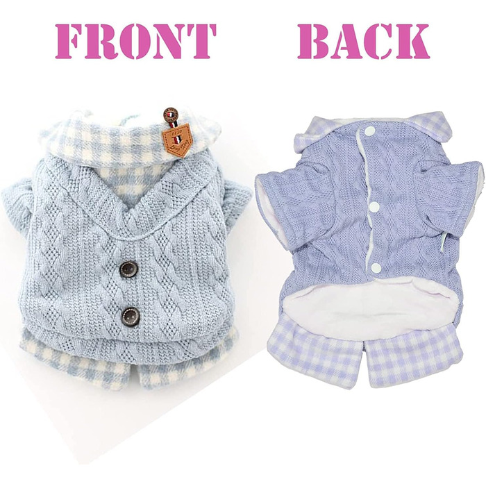 Теплий зимовий светр для собак та котів. М'який, зручний, з рукавами. Підходить для маленьких та середніх порід (Бічон). Колір: блакитний. Розмір XS