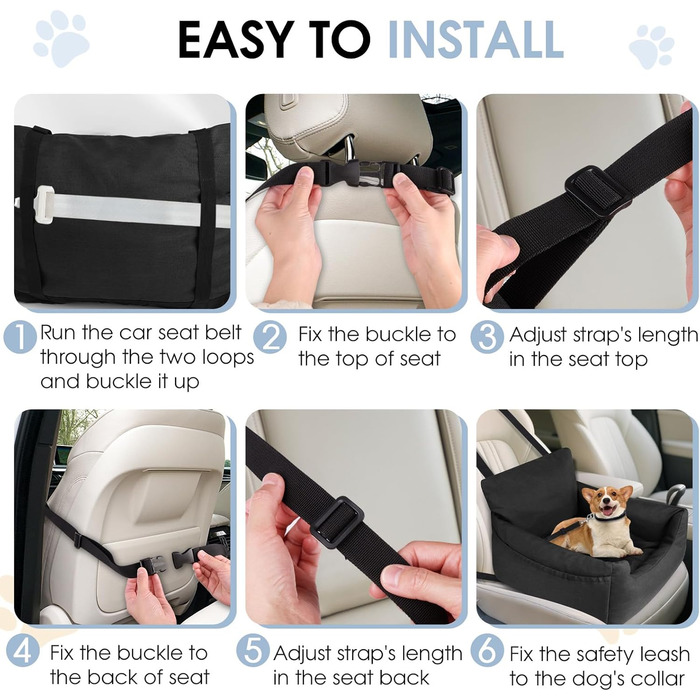 Автомобільний лежак для собак у багажник - зручний кошик для собак, чорний, 54x52x35 см