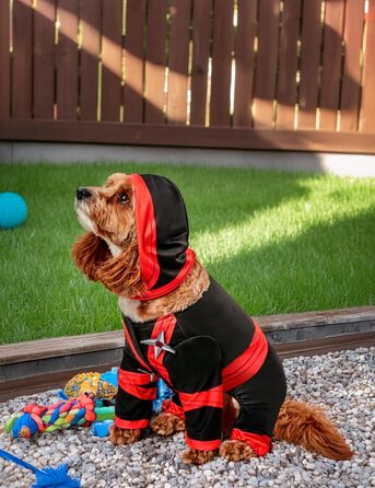 Костюм ніндзя Рубіс: милий та кумедний костюм для домашнього улюбленця, комбінезон з капюшоном, для тематичних вечірок та Хелловіну, розмір M