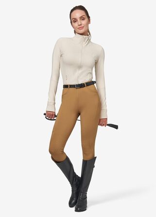 Спортивні штани для верхової їзди WILLIT Daen Reithose з флісовою підкладкою, повний силіконовий захват, кишені, петлі для ременя (M, Кофе)