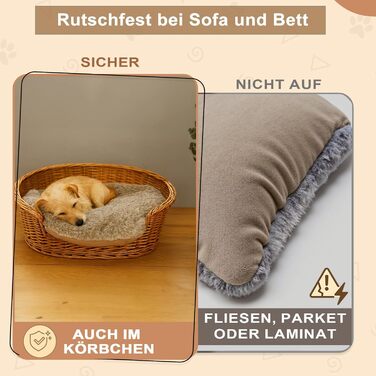 Тепла та м'яка підстилка для собак середніх та маленьких порід - коричнева, антиковзаюча, легко миється, для захисту дивану та авто