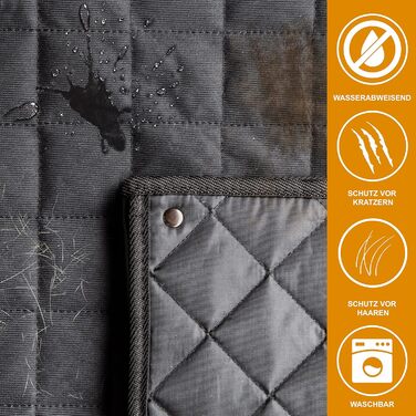 Водонепроникний килимок для собак у машину WhizProducts® для заднього сидіння з боковим захистом та кріпленнями – для подорожей та транспортування – міцний килимок для заднього сидіння автомобіля