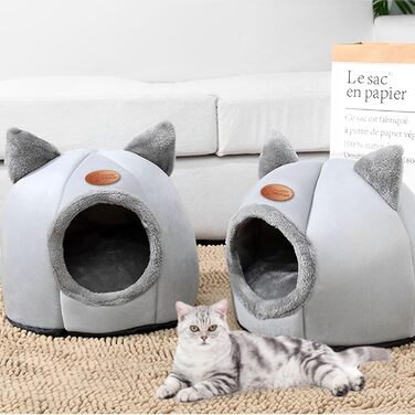 Квіткове ліжко-будиночок для котів, зелений, для маленьких та середніх котів