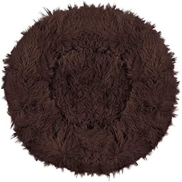 Кругле ліжко для собак Springos з антиковзною основою, 80 см, коричневе