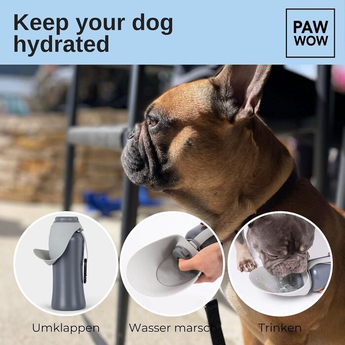 PAW WOW Paul пляшка для води для собак 800 мл, дорожня