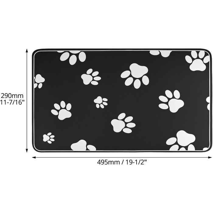 Килимок для годування собак та котів QWORK® 30x50 см, водопоглинаючий, сірий