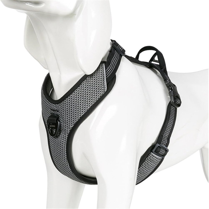 Шлейка для собак WINHYEPET Truelove TLH6071, чорна, L, світловідбиваюча, регульована, м’яка сітка, для малих та середніх порід