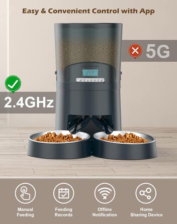 Автоматична годівниця для котів та собак HoneyGuaridan B0B6G1VDSS, електронна, велика ємність