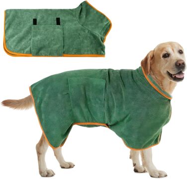 Швидковисихаючий халат для собак з мікрофібри, для малих, середніх та великих тварин, регульований, для собак та котів вагою 13,6–23,6 кг (M)