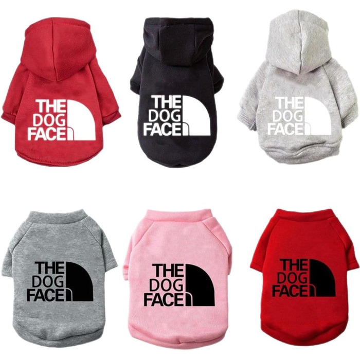 Світшот для собак Outdoor з принтом морди - теплий пуловер для маленьких та середніх собак (Чихуахуа, Бульдог) - розмір 4, XXL