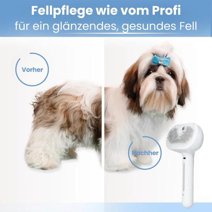 Фелліс 3-в-1 Щітка для котів з розпиленням та парою, масажна щітка для видалення шерсті для котів та собак, біла, 1 шт.