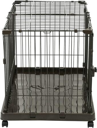 Клітка для собак та котів Iris Ohyama STS-1200TY, 66 см, коричнева, з дахом та замикаючоюся дверима, для внутрішнього та зовнішнього використання