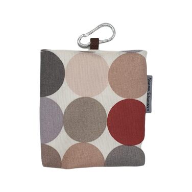 Сумка для ласощів для собак з магнітом та карабіном з ламінованої бавовни - принти в горошок, бежево-сірий