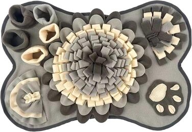 Килимок для собак, 63,5 x 43,2 см, великий, миючий, з дзвоником, нековзний, для ігор та тренування, сірий