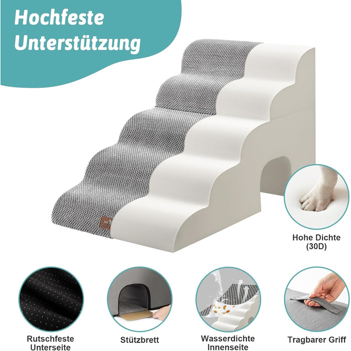 Сходинки для собак COZY KISS: зручні та міцні, 83x50x57 см (сірий)