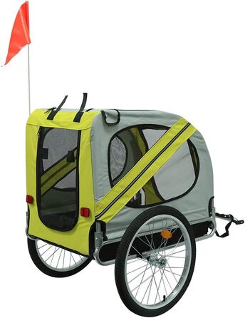 Причіп для собак на велосипед 3в1, переноска для тварин, причіп-трансформер для велосипеда та джоггінгу, до 40 кг (137 x 73 x 90 см, жовто-сірий)