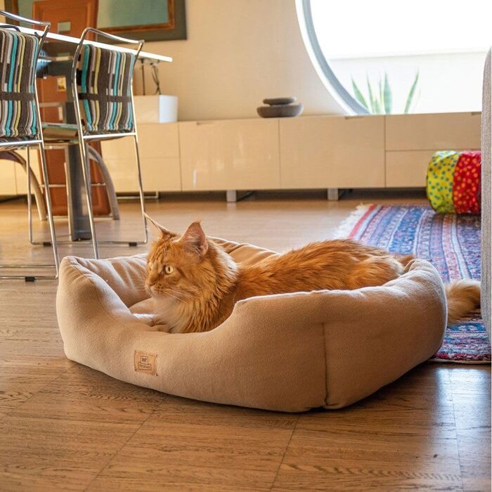 Клітка-ліжко для собак та котів Ferplast Coccolo, Microfleece, бежева (M, 66x50x20 см)