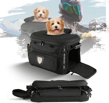 Транспортна сумка для собак та котів UALLIN, водонепроникна, для мотоциклів Harley-Davidson (Road Glide, Street Glide, CVO, Road King, Touring, Trike), Can-Am з багажником, до 9 кг, чорна