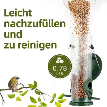 Годівниця для птахів Mixxidea з нержавіючої сталі, для саду та двору, 2 шт. (зелена)