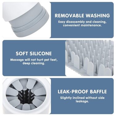 Очисник лап для собак, знімний, портативний, з м'якими силіконовими щетинками для маленьких та середніх тварин