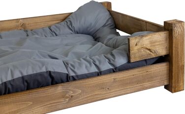 Собачий лежак Kistenkolli Winston XL з дерева (палісандр) з подушкою, 100x60x25 см