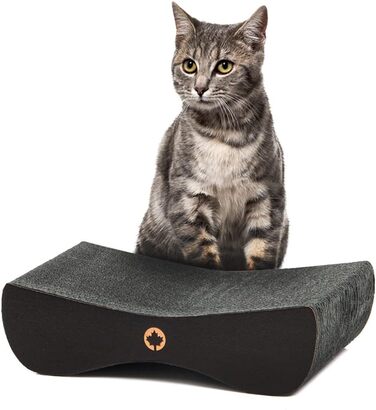 Котячий будиночок Kratzbrett Satellite SMALL Black Edition: когтеточка з картонної поверхні та котячої м'яти, 37x10x23 см