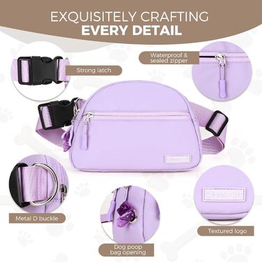 Сумка для дресирування собак Leckerlibeutel, з маленьким кишеньковим мішечком, вбудованим диспенсером для пакетів та тримачем для собачих екскрементів, кремового кольору (лавандовий)